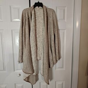 Women's Wishlist Knit Beige Cardigan Sweater Size M/L EUC Cascade Open Front